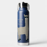 Cool Llama custom text  Water Bottle<br><div class="desc">See my store for more animal illustration items.</div>
