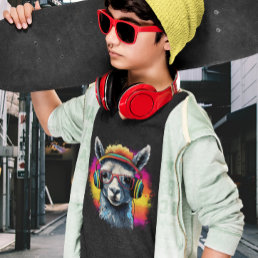 Cool Llama DJ with Headphones T-Shirt