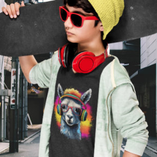 Cool Llama DJ with Headphones T-Shirt