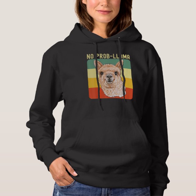 Cool Llama For Men Women No Prob Llama Alpaca Farm Hoodie (Front)