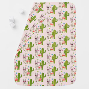 Cool llama in Heart-Shaped Sunglasses Pattern Baby Blanket
