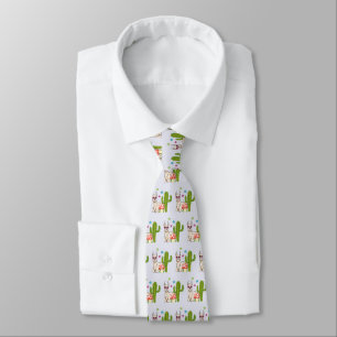 Cool llama in Heart-Shaped Sunglasses Pattern Neck Tie