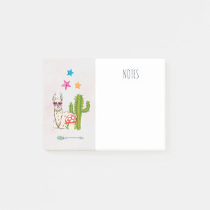 Cool llama in Heart-Shaped Sunglasses Post-it Notes