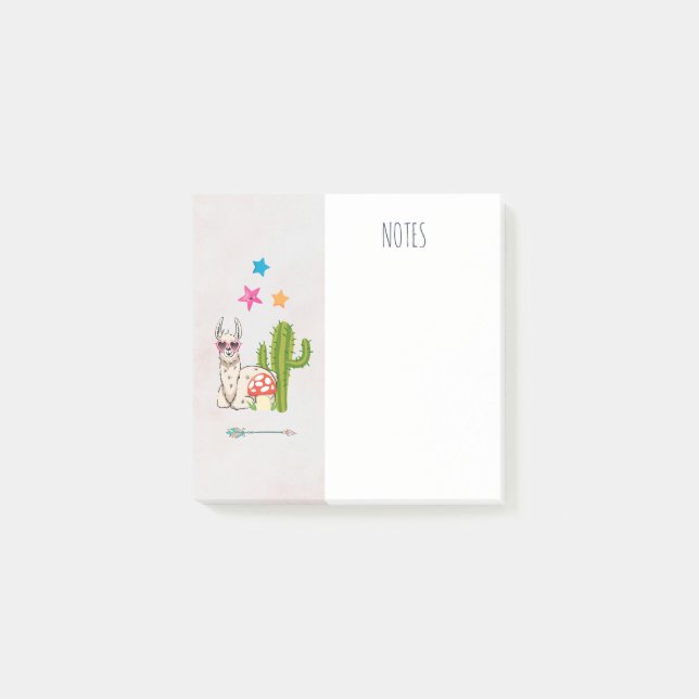 Cool llama in Heart-Shaped Sunglasses Post-it Notes (Front)