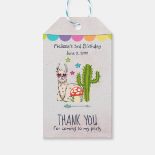 Cool llama in Heart-Shaped Sunglasses Thank You Gift Tags