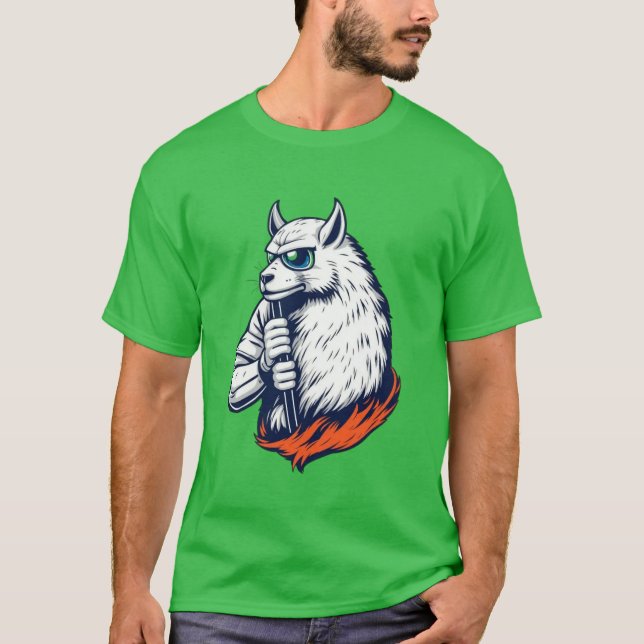 Cool Llama Rock Star T-Shirt (Front)
