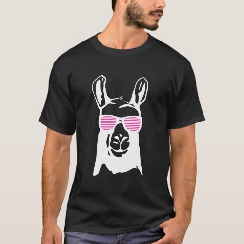 Cool Lllama Party Shutter Glasses Hoodie T_Shirt