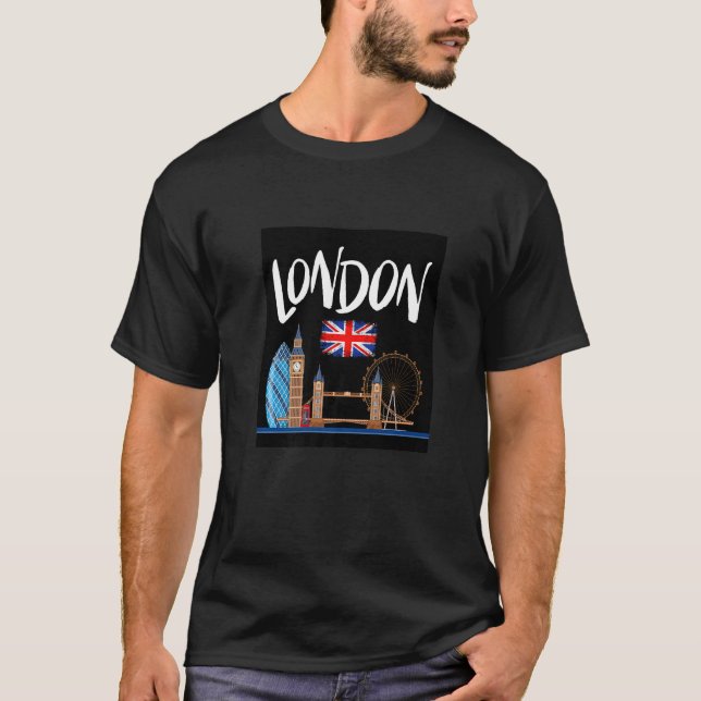 Cool London Famous Landmarks London London T-Shirt (Front)