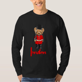 Cool London Teddy Bear Illustration Graphic Desi T-Shirt