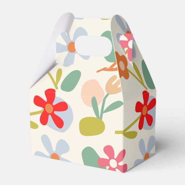 Cool Looking Abstract Floral Pattern Design Favor Boxes (Front Side)