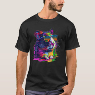 Cool looking hamster with multicolor sunglasses ou T-Shirt