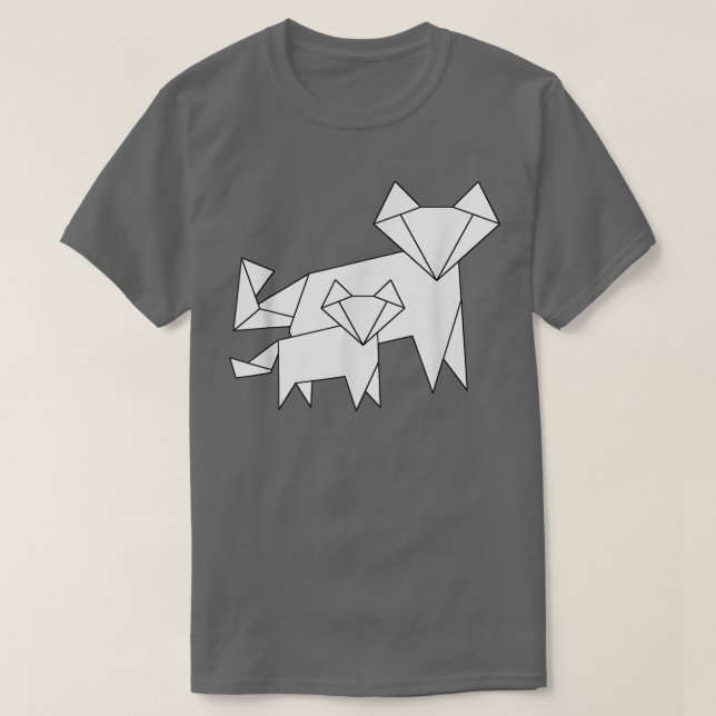 Cool Looking Mother Baby Fo Cute Origami White Foe T-Shirt (Design Front)