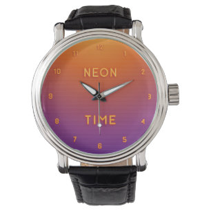 Cool Looking Simulated Neon Numbered Watch