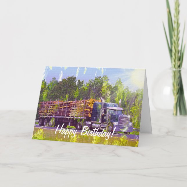 COOL LORRY Funny Trucker Birthday Cards (Front)