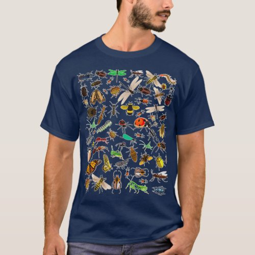 Cool Lots Of Bugs  Funny Insect Lover Boy Gift T_Shirt