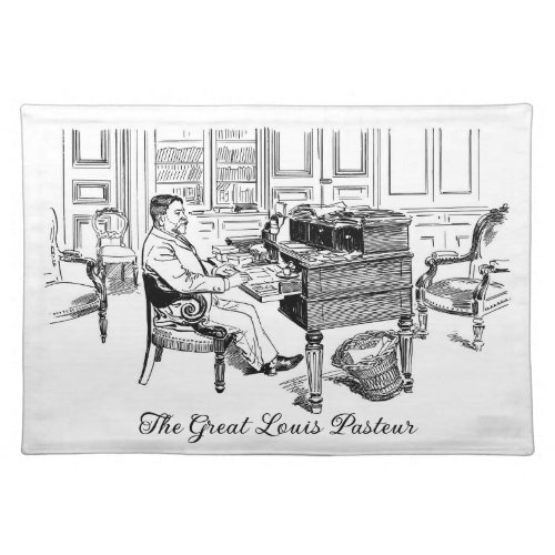 Cool Louis Pasteur Sitting at his Desk Sketch Cloth Placemat