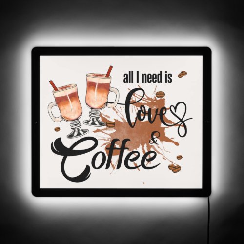 Cool love coffee bar or shop  LED sign