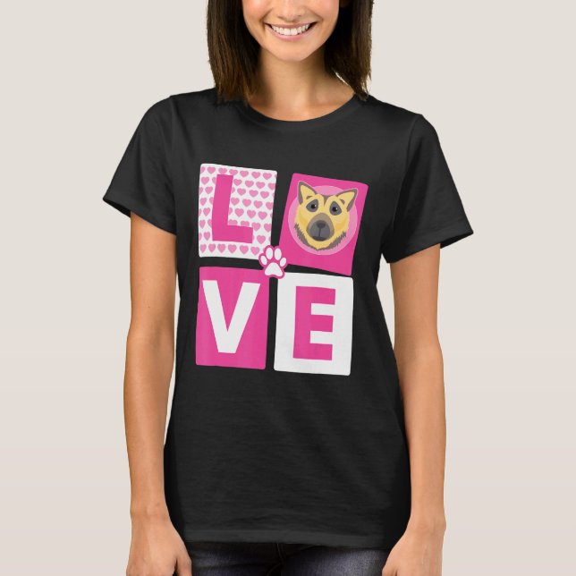   Cool Love German Shepherd  For Dog   T-Shirt (Front)