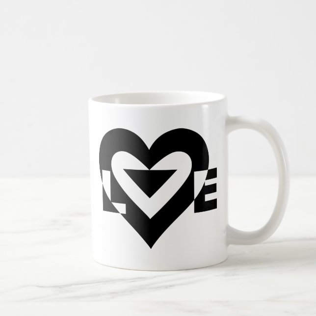 Cool Love Graphic, Black Coffee Mug (Right)
