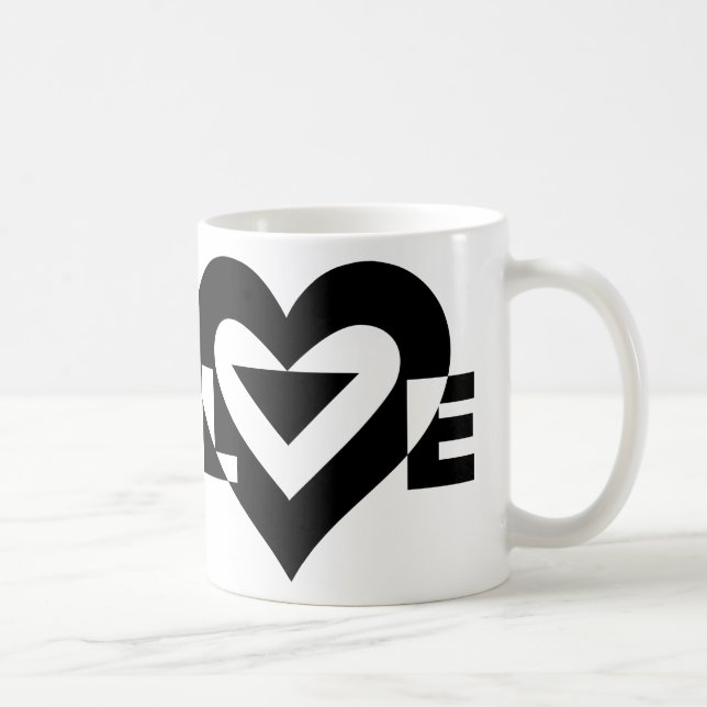 Cool Love Graphic, Black Coffee Mug (Right)