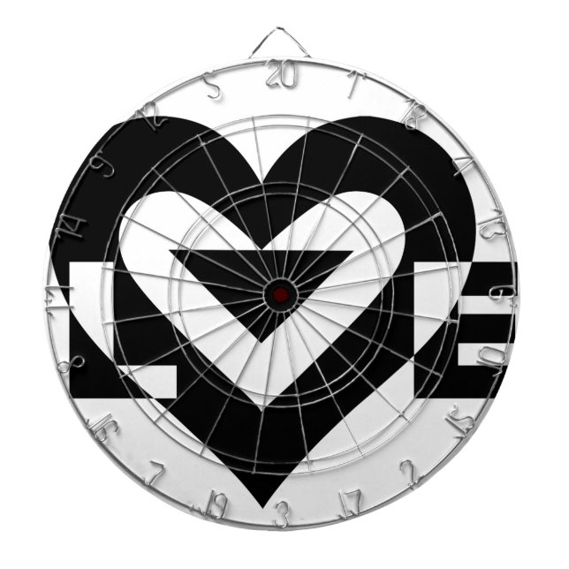 Cool Love Graphic, Black Dart Board (Front)