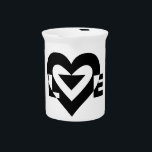 Cool Love Graphic, Black Drink Pitcher<br><div class="desc">A graphic logo design,  custom made with LOVE.</div>