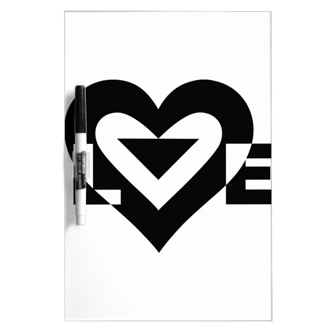 Cool Love Graphic, Black Dry-Erase Board (Front)