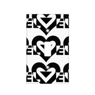 Cool Love Graphic, Black Light Switch Cover