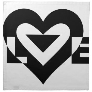 Cool Love Graphic, Black Napkin