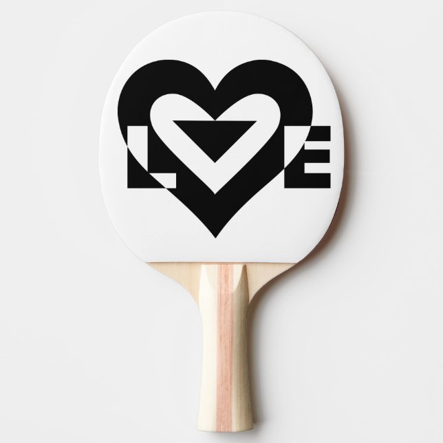 Cool Love Graphic, Black Ping Pong Paddle (Front)