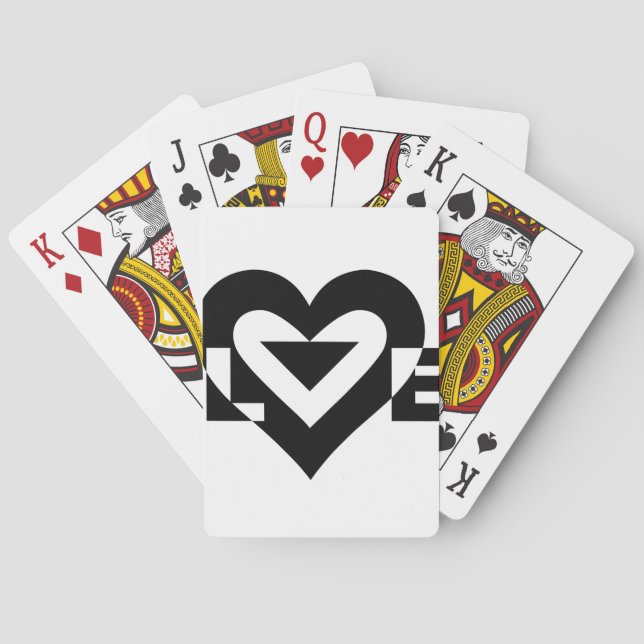Cool Love Graphic, Black Poker Cards (Back)