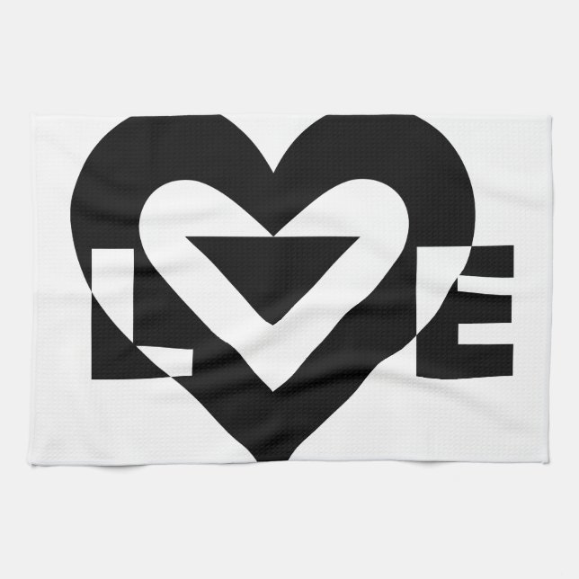 Cool Love Graphic, Black Towel (Horizontal)