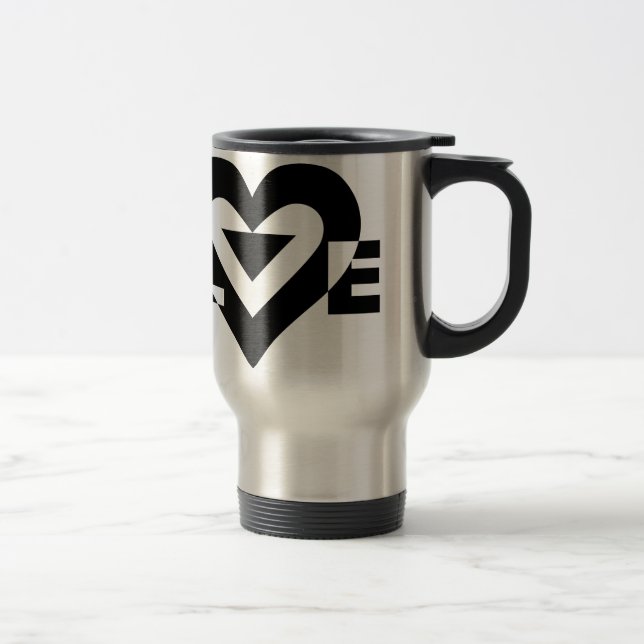 Cool Love Graphic, Black Travel Mug (Right)