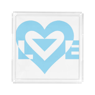 Cool Love Graphic, Blue Acrylic Tray