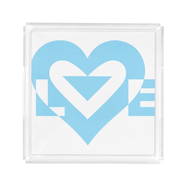 Cool Love Graphic, Blue Acrylic Tray (Front)