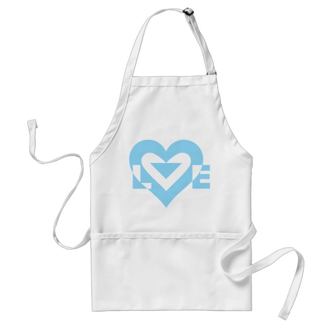 Cool Love Graphic, Blue Adult Apron (Front)