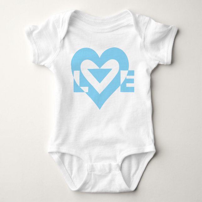 Cool Love Graphic, Blue Baby Bodysuit (Front)