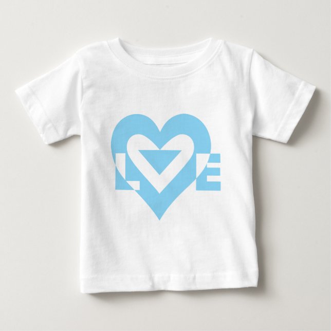 Cool Love Graphic, Blue Baby T-Shirt (Front)