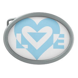 Cool Love Graphic, Blue Belt Buckle