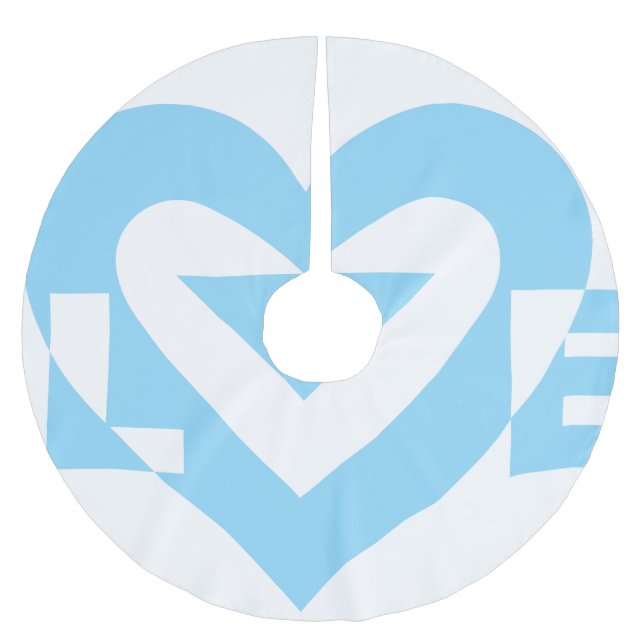 Cool Love Graphic, Blue Brushed Polyester Tree Skirt (Front)