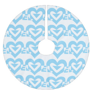 Cool Love Graphic, Blue Brushed Polyester Tree Skirt