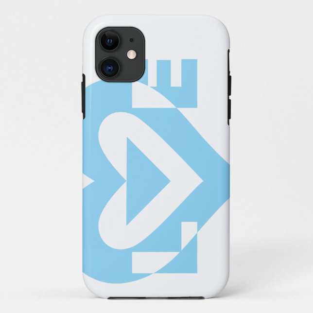 Cool Love Graphic, Blue Case-Mate iPhone Case (Back)
