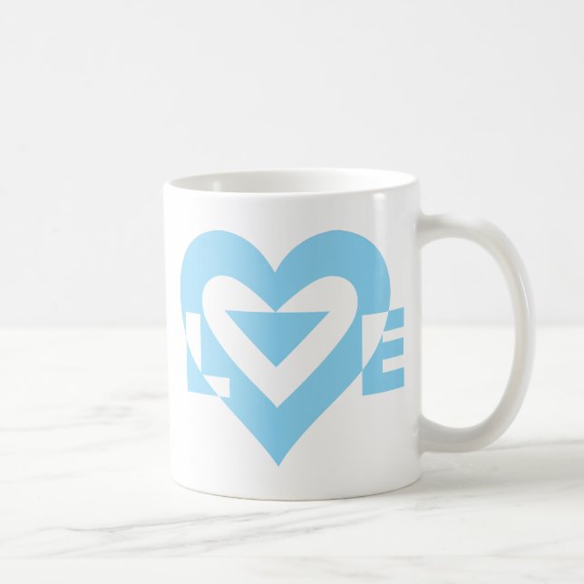Cool Love Graphic, Blue Coffee Mug (Right)