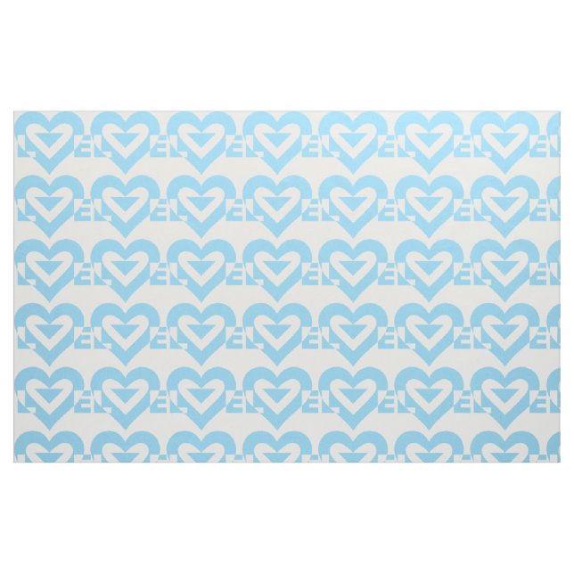 Cool Love Graphic, Blue Fabric (Fat Quarter)