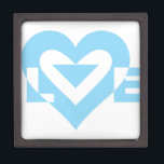 Cool Love Graphic, Blue Gift Box<br><div class="desc">A graphic logo design,  custom made. LOVE in blue.</div>