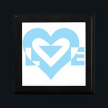 Cool Love Graphic, Blue Jewelry Box<br><div class="desc">A graphic logo design,  custom made. LOVE in blue.</div>