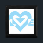 Cool Love Graphic, Blue Jewelry Box<br><div class="desc">A graphic logo design,  custom made. LOVE in blue.</div>