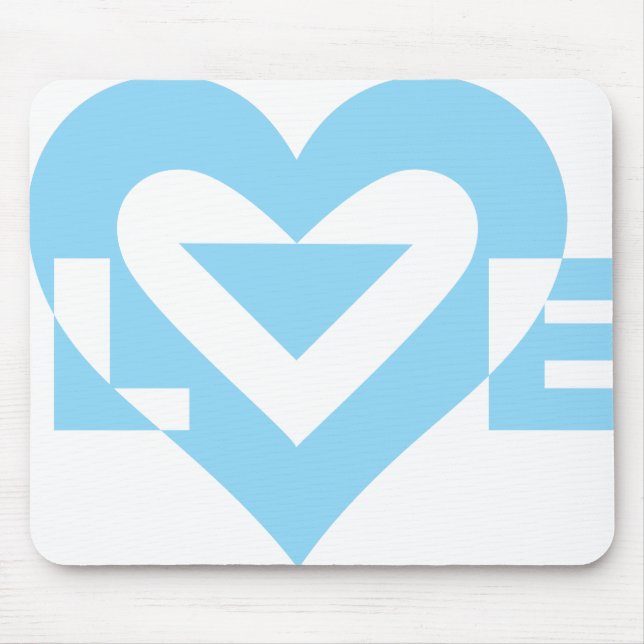 Cool Love Graphic, Blue Mouse Pad (Front)