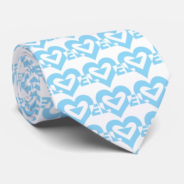 Cool Love Graphic, Blue Neck Tie (Rolled)