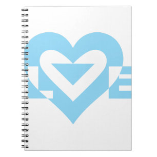 Cool Love Graphic, Blue Notebook